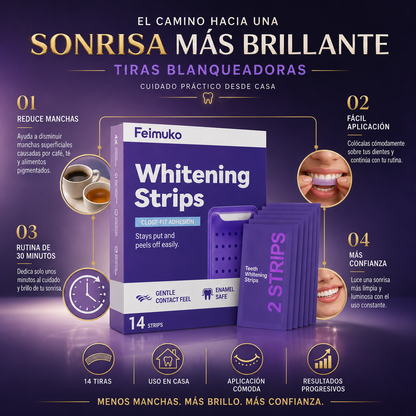 Tiras Blanqueadoras Dentales | Sonrisa Más Blanca y Brillante