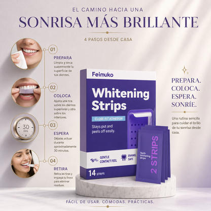 Tiras Blanqueadoras Dentales | Sonrisa Más Blanca y Brillante