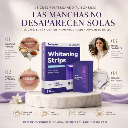 Tiras Blanqueadoras Dentales | Sonrisa Más Blanca y Brillante