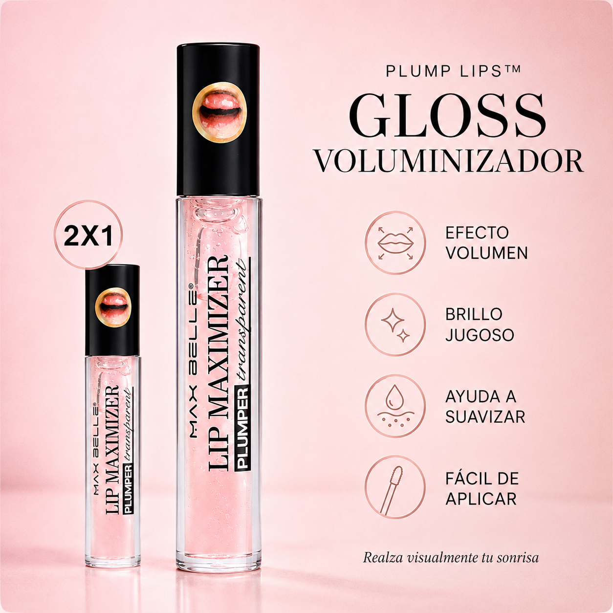 2x1 Plump Lips™ | Gloss Voluminizador de Labios