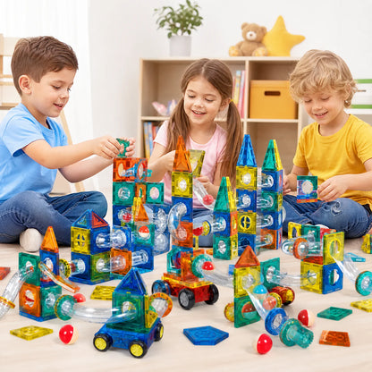 MAGIC BLOCKS® BLOQUES MAGNÉTICOS|Crea, Aprende y Diviértete 97PCS